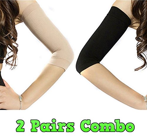 Product Cover Adecco LLC 2 Pair Slimming Compression Arm Shaper Helps Tone Shape Upper Arms Sleeve