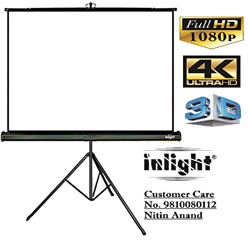 Product Cover Inlight Cineview Series Tripod Type Projector Screen, Supports UHD, 3D and 4K Ready Technology-(6x4ft, 4:3 Aspect Ratio)
