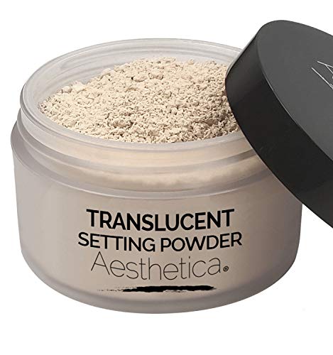 Product Cover Aesthetica Translucent Setting Powder - Matte Finishing Makeup Loose Setting Powder - Flash Friendly Translucent Powder Foundation - Loose Face Powder Includes Velour Puff