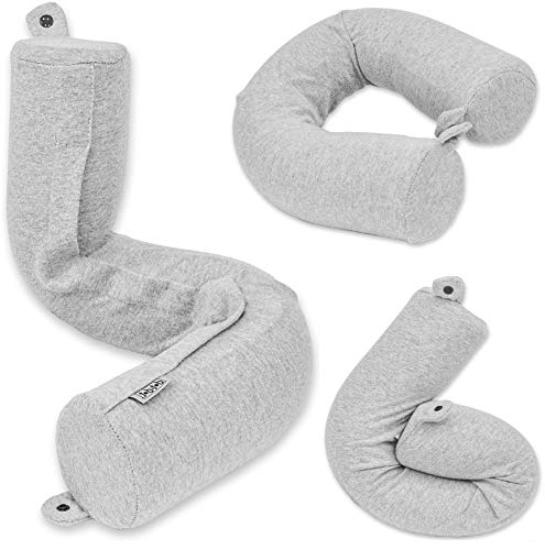 Product Cover Twist Memory Foam Travel Pillow for Neck, Chin, Lumbar and Leg Support - For Traveling on Airplane, Bus, Train or at Home - Best for Side, Stomach and Back Sleepers - Adjustable, Bendable Roll Pillow