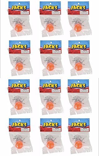 Product Cover 12 SETS OF STEEL METAL JACKS WITH RUBBER SUPER BALL, CLASSIC KIDS TOY BY DISCOUNT PARTY AND NOVELTY