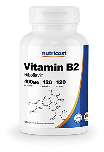 Product Cover Nutricost Vitamin B2 (Riboflavin) 400mg, 120 Capsules - Gluten Free, Non-GMO