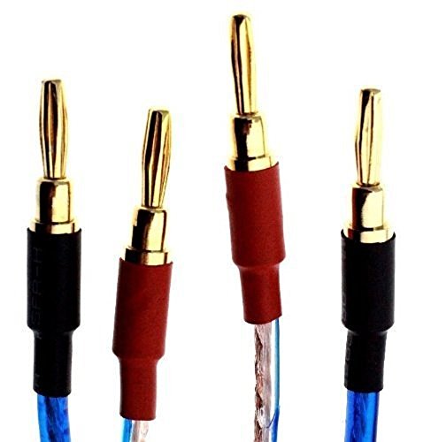 Product Cover KK Cable BB2-2[1Pair 8banana plugs total] Hifi Speaker Wire, Assembled (Banana to Banana Plugs) Blue (4.92ft PER Wire / 1.5M PER Wire)KK Cable BB2-2