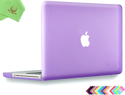Product Cover UESWILL Smooth Soft-Touch Matte Hard Shell Case Cover for MacBook Pro 13 inch with CD-ROM (Non-Retina) (Model A1278) + Microfibre Cleaning Cloth, Purple