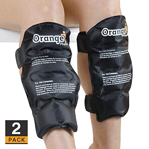 Product Cover 2 x Premium Shin & Calf Hot and Cold Packs with Thick Strong Fastener. Use Cold to Ice Shin Splints, Fracture, Torn Calf Muscles or Just Warm & Loosen Muscles to Reduce Injury Recovery time (by Orange