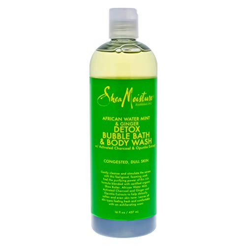 Product Cover Shea Moisture African Water Mint & Ginger Detox Bubble Bath & Body Wash for Unisex, 16 Ounce
