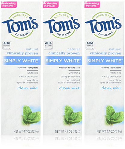 Product Cover Tom's of Maine Simply White Toothpaste, Clean Mint, 3 Count