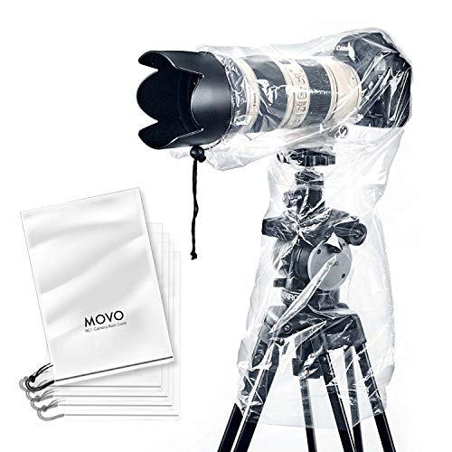 Product Cover Movo (5 Pack) RC1 Clear Rain Cover for DSLR Camera and Lens up to 18