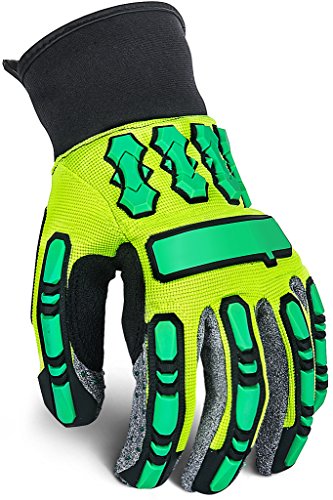 Product Cover Heavy Duty Work Gloves with Knuckles pads, Anti Vibrant Safety Gloves with Grip, Industrial Impact Working Gear, Durable Protective work wear for Mechanic, Automotive Repair, Construction, Oil & Gas