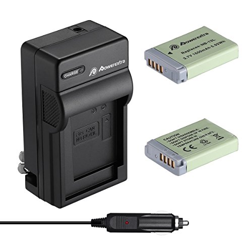 Product Cover Powerextra 2 Pack Replacement Canon NB-13L Battery and Travel Charger Compatible with Canon PowerShot G5 X, G7 X, G7 X Mark II, G9 X, G9 X Mark II, SX620 HS, SX720 HS, SX730 HS Digital Camera