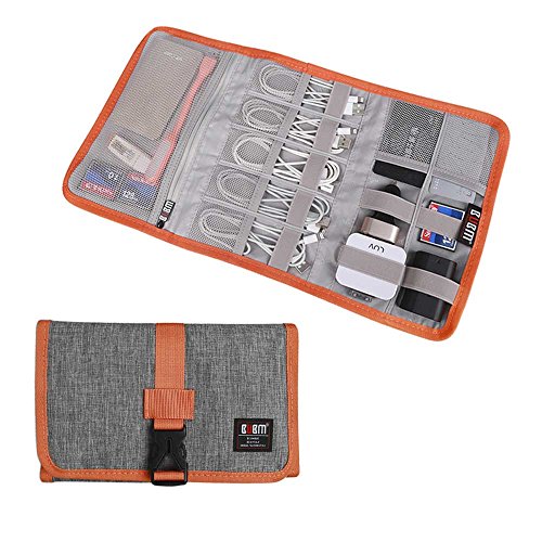 Product Cover Travel Organizer, BUBM Cable Bag/USB Drive Shuttle Case/Electronics Accessory Organizer-Grey