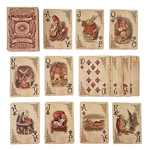 Product Cover ASVP Shop Alice In Wonderland Playing Cards - Full Set is Ideal for Themed Parties, Props, Theme, and Games
