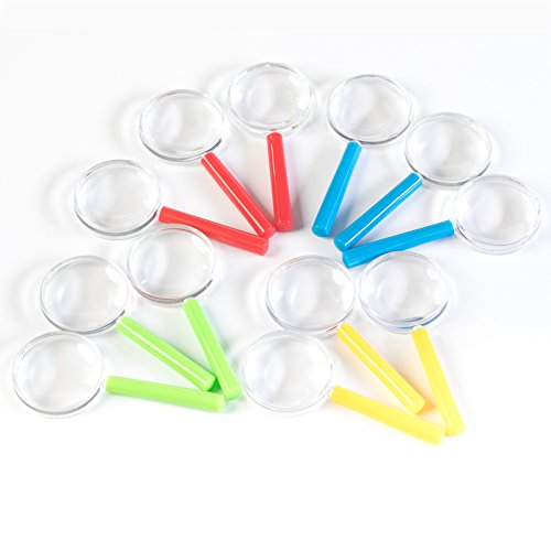 Product Cover HUJI Plastic Magnifying Glasses for Children's Party Favors Birthday Parties School (12 PCS, Magnifying Glasses)