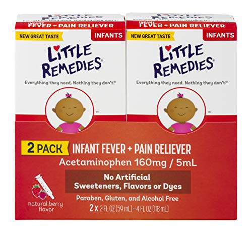 Product Cover Little Remedies Infant Fever & Pain Reliever | Natural Berry Flavor | 2 FL OZ | 2 Pack