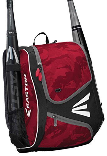 Product Cover EASTON E110YBP Youth Bat & Equipment Backpack Bag | Baseball Softball | 2020 | Red | 2 Bat Sleeves | Smart Gear Storage | Valuables Pocket | Rubberized Zipper Pulls | Fence Hook