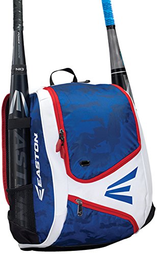Product Cover EASTON E110YBP Youth Bat & Equipment Backpack Bag | Baseball Softball | 2020 | Red White Blue | 2 Bat Sleeves | Smart Gear Storage | Valuables Pocket | Rubberized Zipper Pulls | Fence Hook