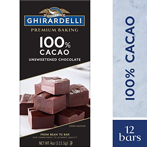 Product Cover Ghirardelli Premium Baking Bar 100% Cacao Unsweetened Chocolate, 4 Oz, Pack of 12