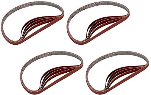 Product Cover Sanding Detailer Replacement Belts 20-pack, 5 each of 80,120,180,240 gri