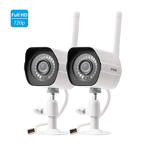 Product Cover Zmodo Wireless Security Camera System (2 Pack), Smart Home HD Indoor Outdoor WiFi IP Cameras with Night Vision, Cloud Service Available