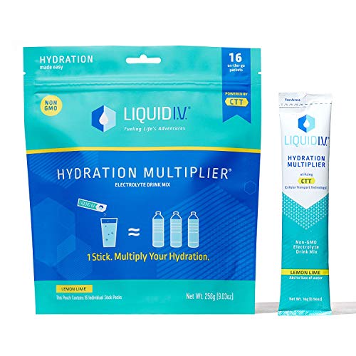 Product Cover Liquid I.V. Hydration Multiplier, Electrolyte Powder, Easy Open Packets, Supplement Drink Mix (Lemon Lime, 16 Count)