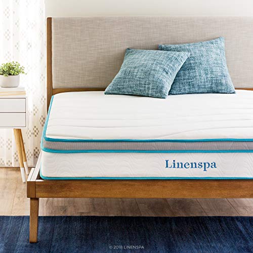Product Cover Linenspa 8 Inch Memory Foam and Innerspring Hybrid Mattress - Medium-Firm Feel - Cal King