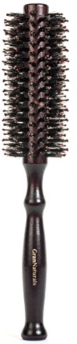 Product Cover Boar Bristle Round Styling Hair Brush - 1.75 Inch Diameter - Blow Dryer & Curling Roll Hairbrush with Natural Wooden Handle for Women and Men - Used While Blow Drying to Style, Curl, and Dry Hair