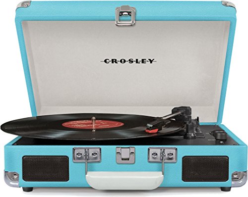Product Cover Crosley Cruiser Deluxe Vintage 3-Speed Bluetooth Suitcase Turntable, Turquoise