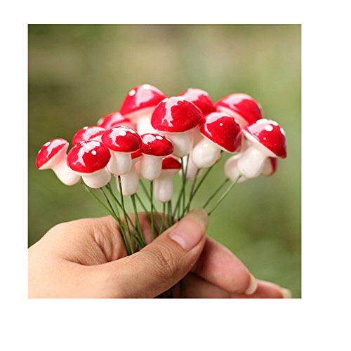 Product Cover UTENEW Kawaii Resin Craft Decoration Mushroom Fairy Garden Miniatures Accessories (Pack of 50)