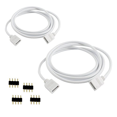 Product Cover RGBZONE 2 Pack 1M 3.3ft Extension Cable Connect Female Plug to SMD 5050 RGB LED Strip light with Free 4pcs 4pin Connector