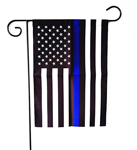 Product Cover ERT Thin Blue Line Flag Garden Flag 12.5 x 18 Inch Police Flag American Flag Made by Oxford
