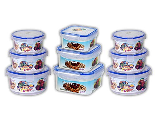 Product Cover Zadoli Milan 300,600,1200 ml Square and 250,525,700 ml Round food Container set of 9