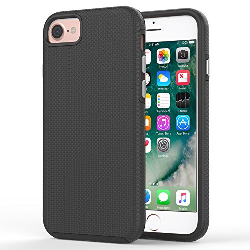 Product Cover for iPhone 8 Case/iPhone 7 Case, MoKo Shockproof, Ultra Slim Protective Case Dual Layer Non-Slip Grip Protection Cover for Apple iPhone 8/7 - Black