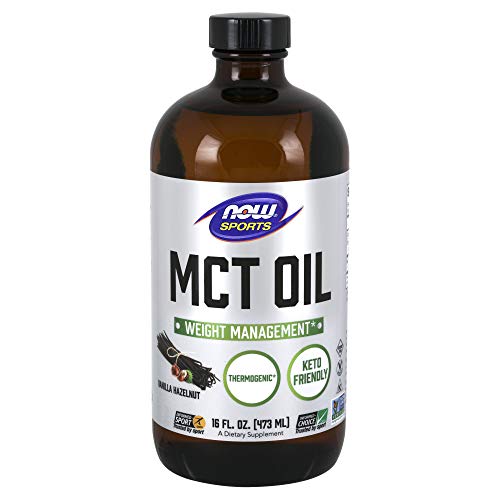 Product Cover NOW Sports Nutrition, MCT (Medium-Chain triglycerides) Oil, Vanilla Hazelnut, 16-Ounce