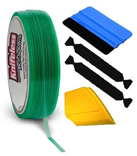 Product Cover VViViD Knifeless Vinyl Wrap Cutting Tape Finishing Line 10M Plus 3M Toolkit (Blue Applicator Squeegee, Yellow Detailed Squeegee and Black Felt Edge Decals)