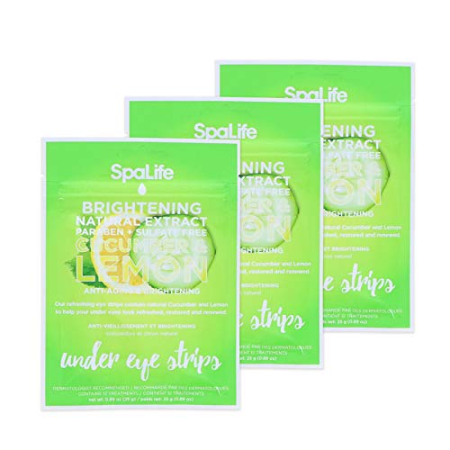 Product Cover SpaLife Anti-Aging Under Eye Strips Reduce Dark Circles, Wrinkles and Fine Lines - 36 Treatments (Cucumber + Lemon)