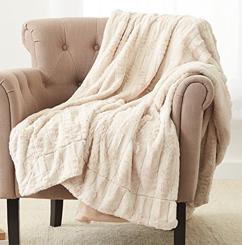 Product Cover Pinzon Faux Fur Throw Blanket - 63 x 87 Inch, Ivory