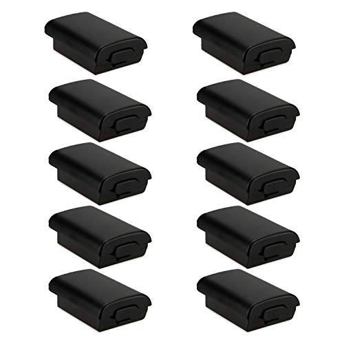 Product Cover HQMaster 10 Pack Black Battery Cover Shell Case for Xbox 360 Wireless Controller