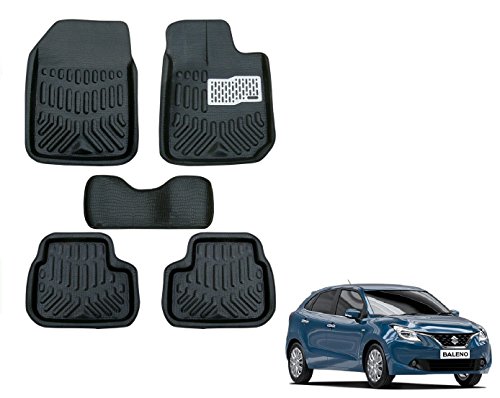 Product Cover Auto Hub 4D Car Floor Mats for Maruti Suzuki Baleno - (Black, Pack of 5)