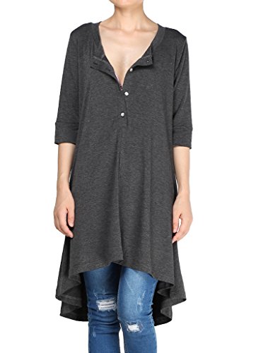 Product Cover Mordenmiss Women's New Half Sleeve High Low Loose Tunic Tops