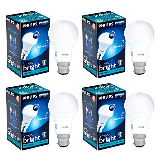 Product Cover Philips Stellar Bright 14 Watt LED bulb, Base B22 (Cool day light, Pack of 4)
