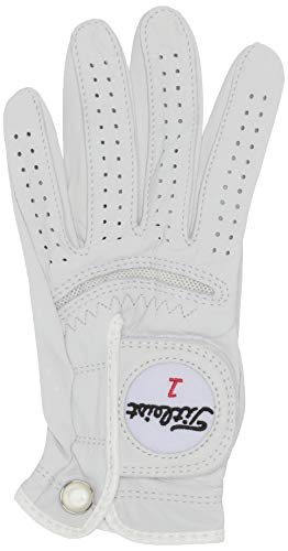 Product Cover Titleist Perma Soft Golf Glove Womens Reg LH Pearl, White(Medium, Worn on Left Hand)