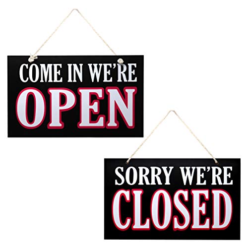 Product Cover JennyGems Open and Closed Sign For Business - Wooden Business Sign - Open Close - Signs for Business Owners