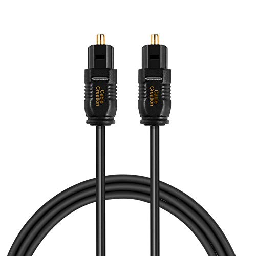 Product Cover CableCreation Optical Digital Audio Cable,[5-PACK] 6FT Slim Fiber Optic Toslink Gold Plated Optical S/PDIF Cord for Home Theater, Sound Bar, TV, PS4, Xbox, VD/CD player,Game console& More,Black/OD:2.2