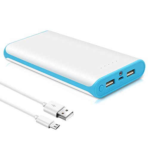 Product Cover 20000mAh Phone Battery Pack,Dual USB Output Portable Cell Phone Charger, External Cell Phone Battery Pack, Power Bank with LED light for Smart Phone, iPhone, iPad & Samsung Galaxy & More(Blue)