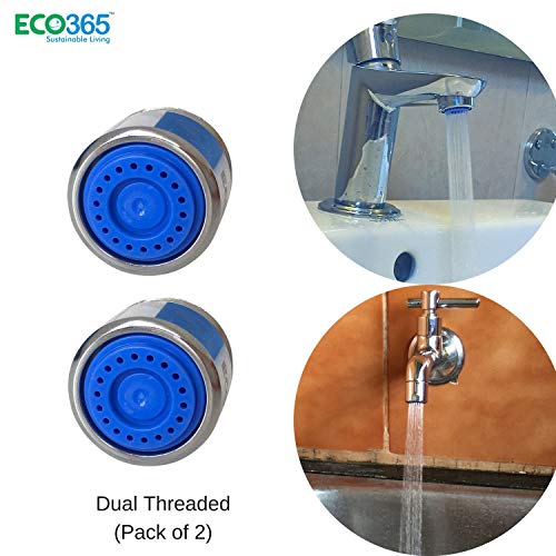 Product Cover ECO365 Water Saving Aerator With Dual Threaded Shell: 3 Lpm Shower Flow Aerator- Tap Filter...