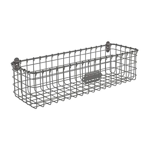 Product Cover Spectrum Diversified Vintage Wall Mount Storage Basket, Pack of 1, Industrial Gray