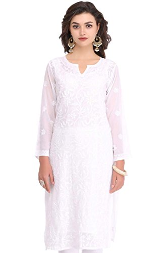 Product Cover ADA Lucknowi Chikan Hand Embroidered Regular Fit Casual Women's Kurta A90397