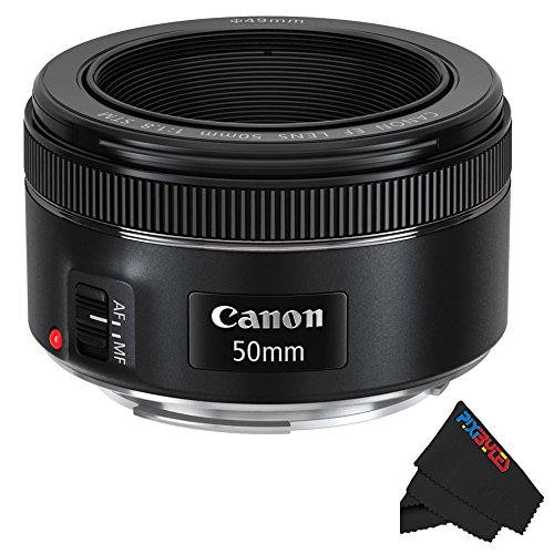 Product Cover Canon EF 50mm f/1.8 STM Lens + Pixibytes Exclusive Microfiber Cleaning Cloth