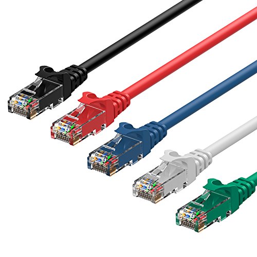 Product Cover Rankie RJ45 Cat6 Snagless Ethernet Patch Cable, 5-Pack, 5 Feet, 5-Color Combo
