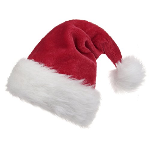Product Cover B-Land Unisex-Adult's Santa Hat, Velvet Christmas Hat with Plush Trim ∧ Comfort Liner